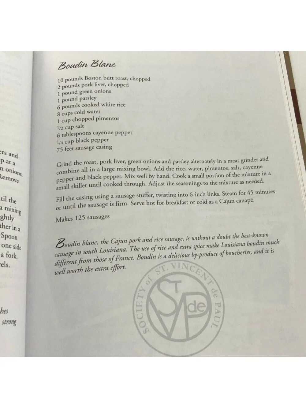 Taste & See Cookbook Society Of St Vincent De Paul Louisiana Hardcover 2009